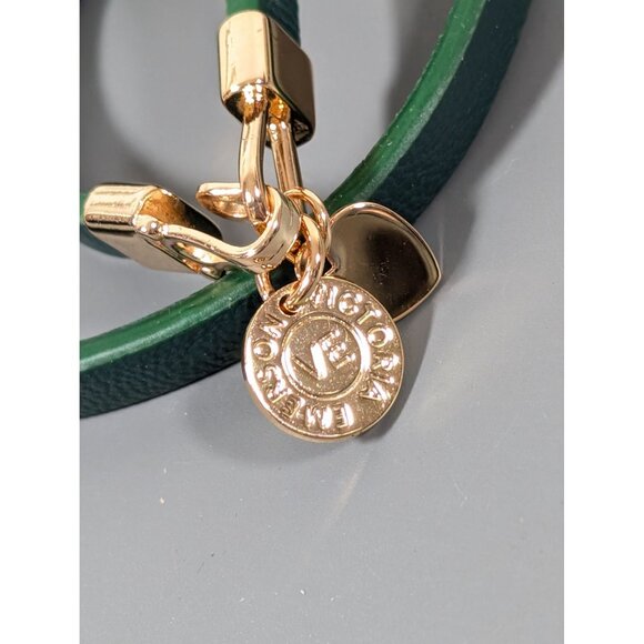 Victoria Emerson Green Leather Double Wrap Bracelet 15 in - Picture 2 of 9